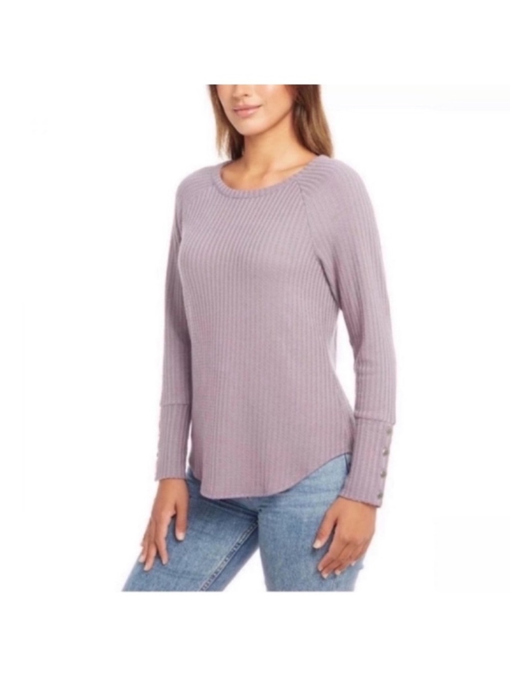 Chaser Waffle Knit Thermal top/Tee/Shirt Sz XL Purple Lilac long sleeves Crew